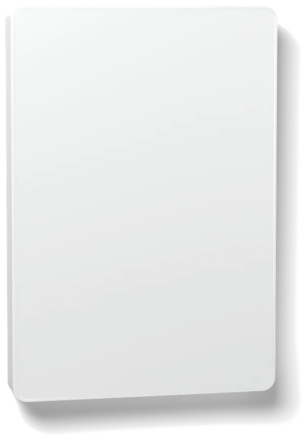 AirNexus Wireless Room Sensor, a slim wall plate with a white frosted glass look and a blank face